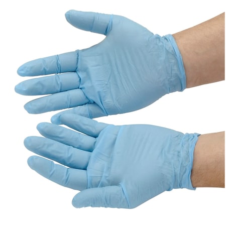 Powdered Disposable Nitrile Gloves, Large, Blue, 100PK